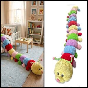 GOFFA INTL JUMBO 56" CATERPILLAR PLUSH STUFFED ANIMAL TOY FLOOR PILLOW COLORFUL